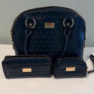 St. John Dark Blue Shoulder Bag Set